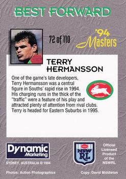 1994 Dynamic NSW Rugby League '94 Masters #72 Terry Hermansson Back